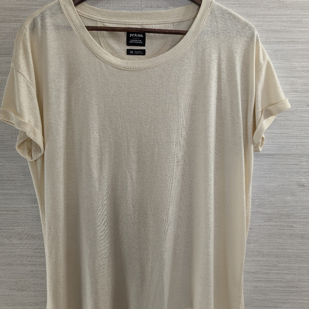 Prana Cream Short Sleeve Tee